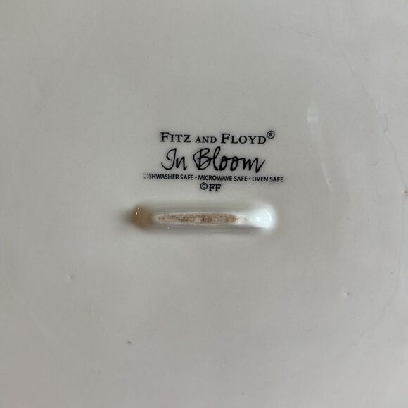 Fitz and Floyd In Bloom Floral Stripe Ceramic Rectangle Baking Casserole Dish - Picture 8 of 9